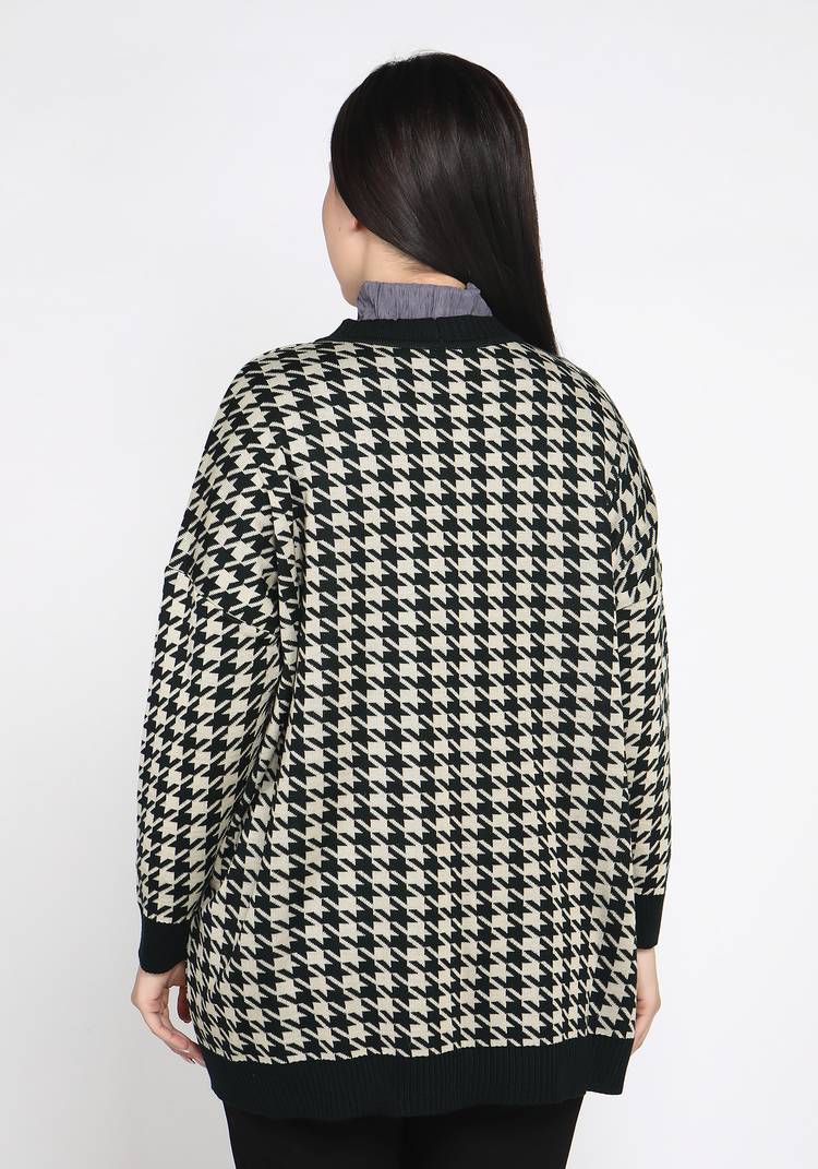 Кардиган на пуговицах в гусиную лапку шир.  750, рис. 3