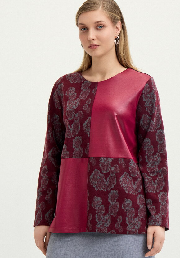 Блуза из комбинированной ткaни шир.  580, рис. 8