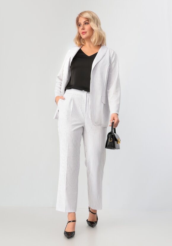 Брюки прямого кроя в полоску шир.  580, рис. 17