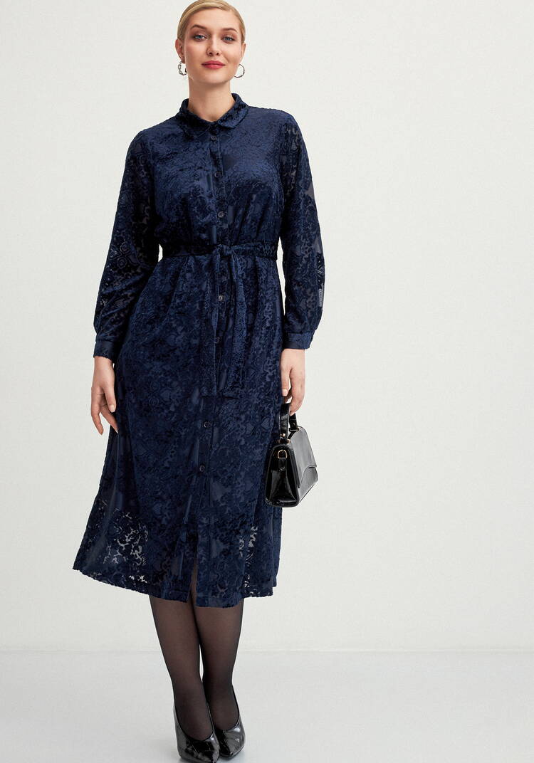 Платье-рубашка с фактурным рисунком шир.  750, рис. 7