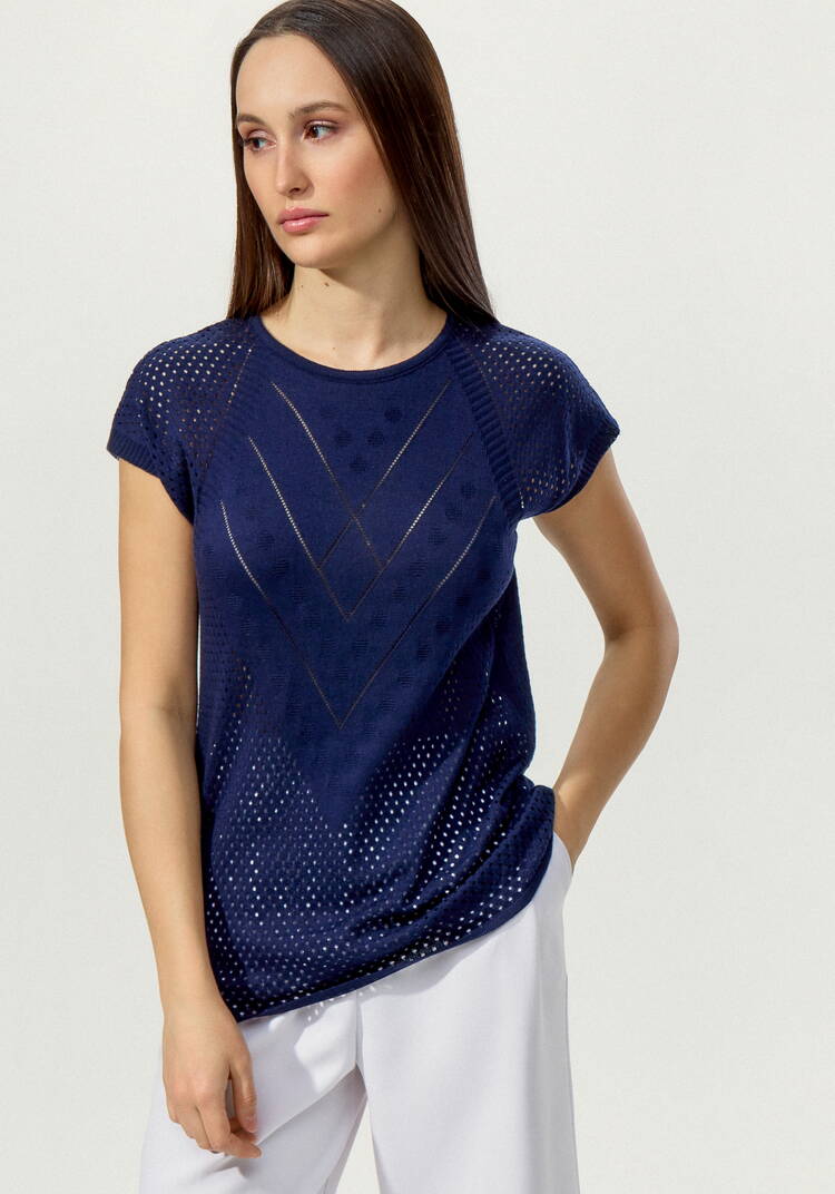 Футболка ажурная с графичным рисунком шир.  750, рис. 21