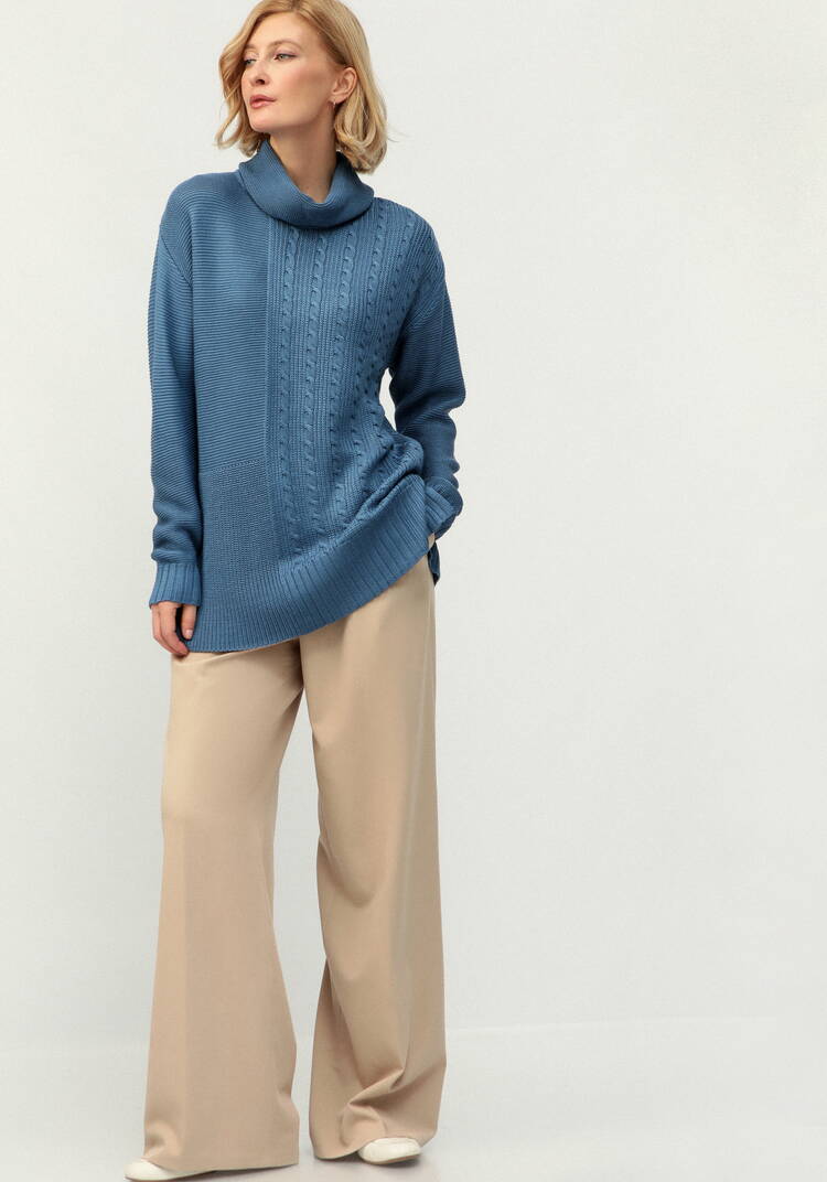 Удлиненный джемпер с косами шир.  750, рис. 20