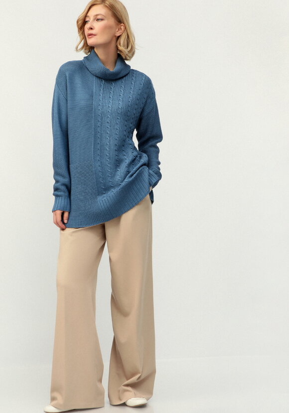 Удлиненный джемпер с косами шир.  580, рис. 20