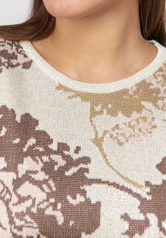 Свитер с растительным принтом и метанитью шир.  580, рис. 7