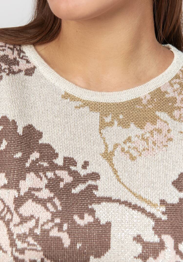 Свитер с растительным принтом и метанитью шир.  750, рис. 7