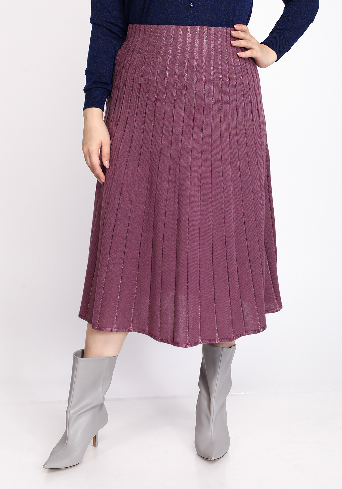 Юбка гофре вязаная с метанитью