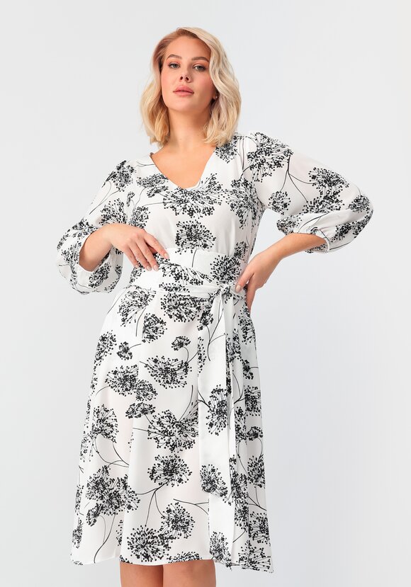 Платье с цветочным принтом с рукавом фонарик шир.  580, рис. 18