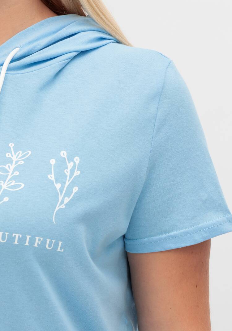 Футболка с капюшоном и лаконичным принтом шир.  750, рис. 24