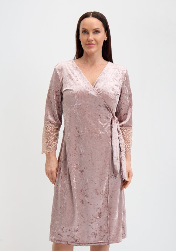 Халат велюровый на запах с кружевом шир.  580, рис. 11