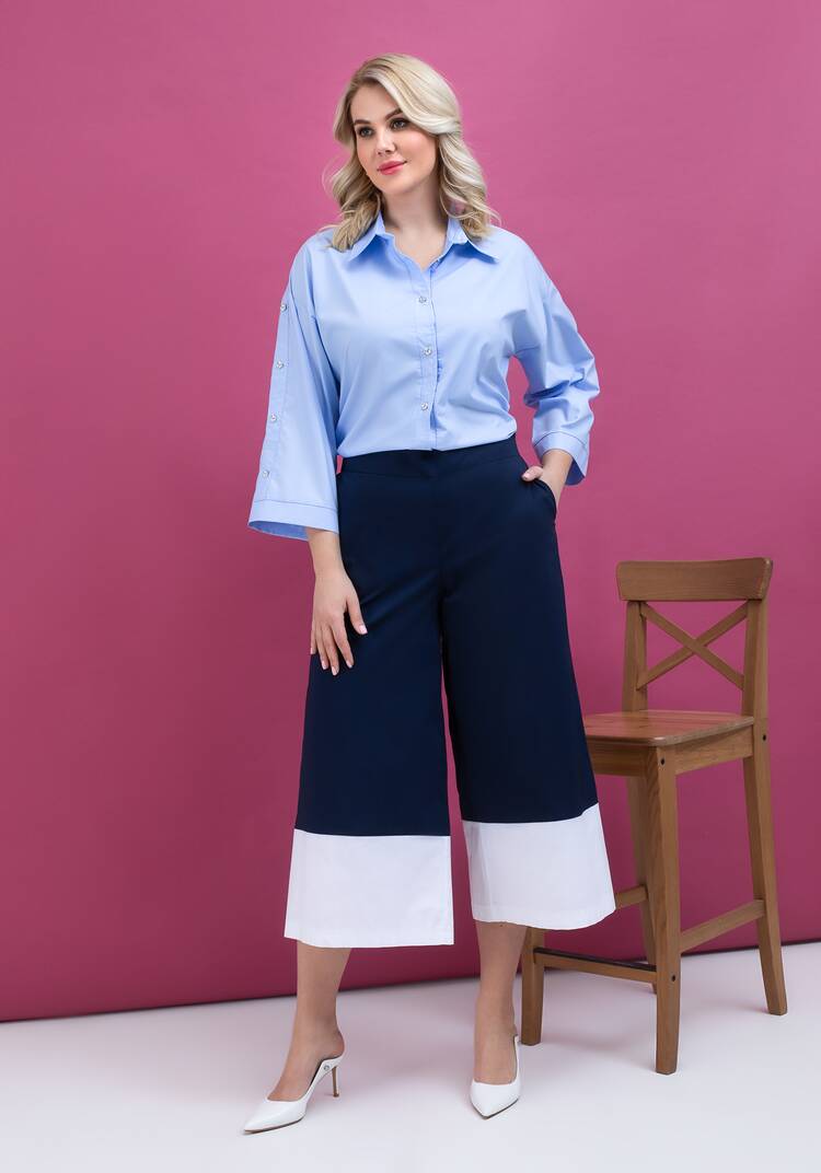 Кюлоты с контрастным кантом шир.  750, рис. 11