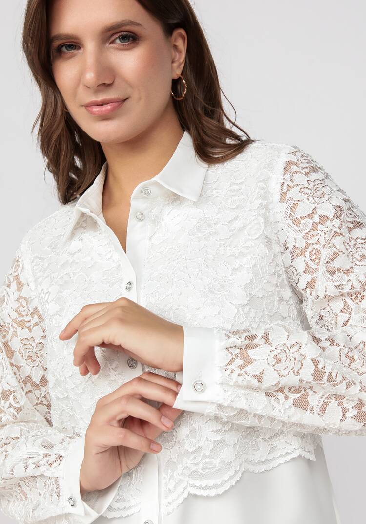 Блуза с ажурным кружевом прямого силуэта шир.  750, рис. 11