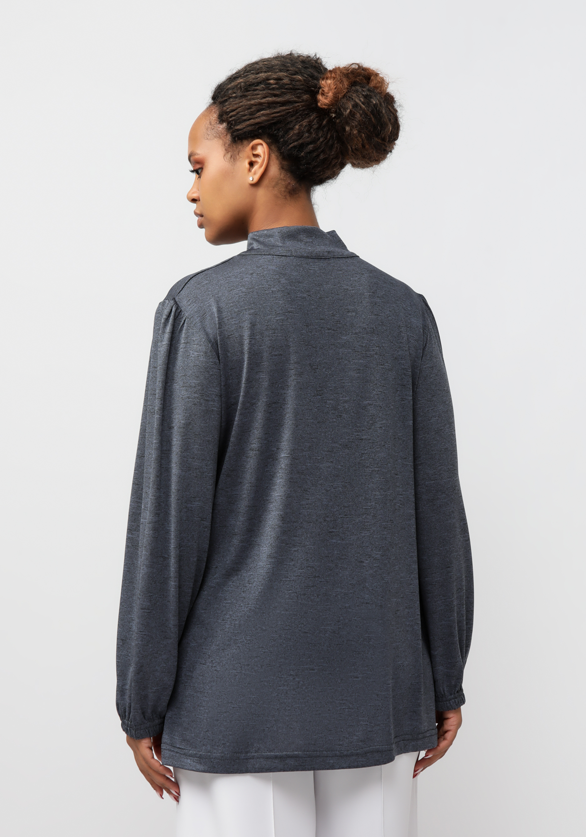 Блуза "Котена" Синель, цвет серый, размер 56 - фото 3