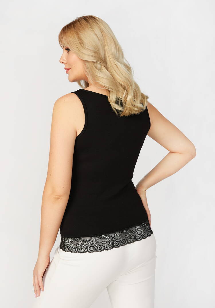 Майка с кружевом по низу Леди Лайма шир.  750, рис. 6