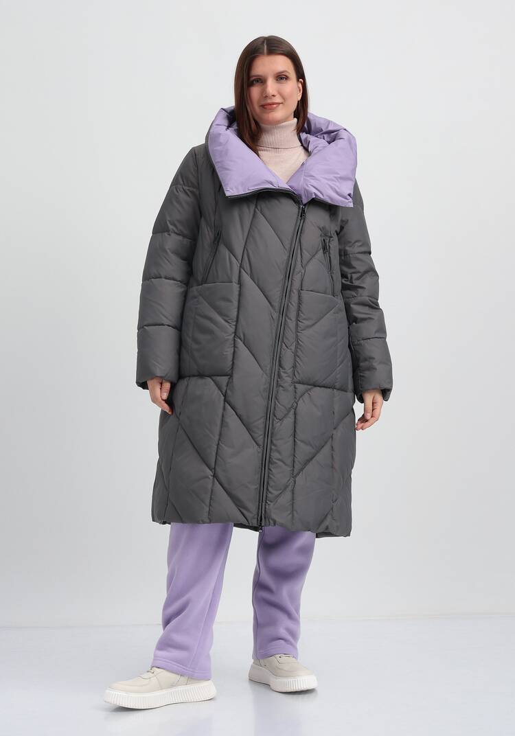 Пуховик с асимметричной молнией шир.  750, рис. 4