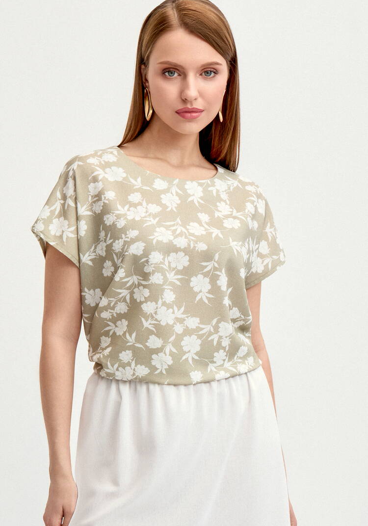 Блуза с коротким рукавом изо льна шир.  750, рис. 8