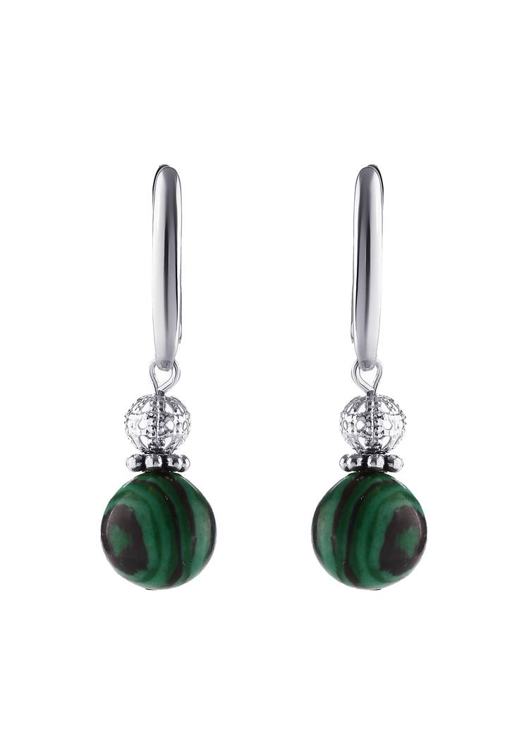 Серьги Чарующий малахит шир.  750, рис. 1