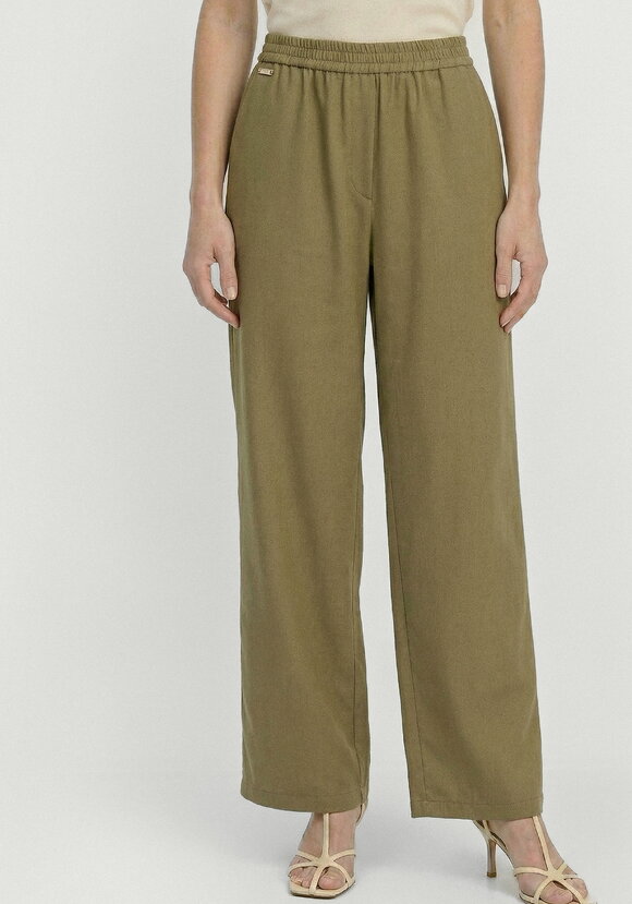 Брюки от бедра прямые изо льна шир.  580, рис. 8