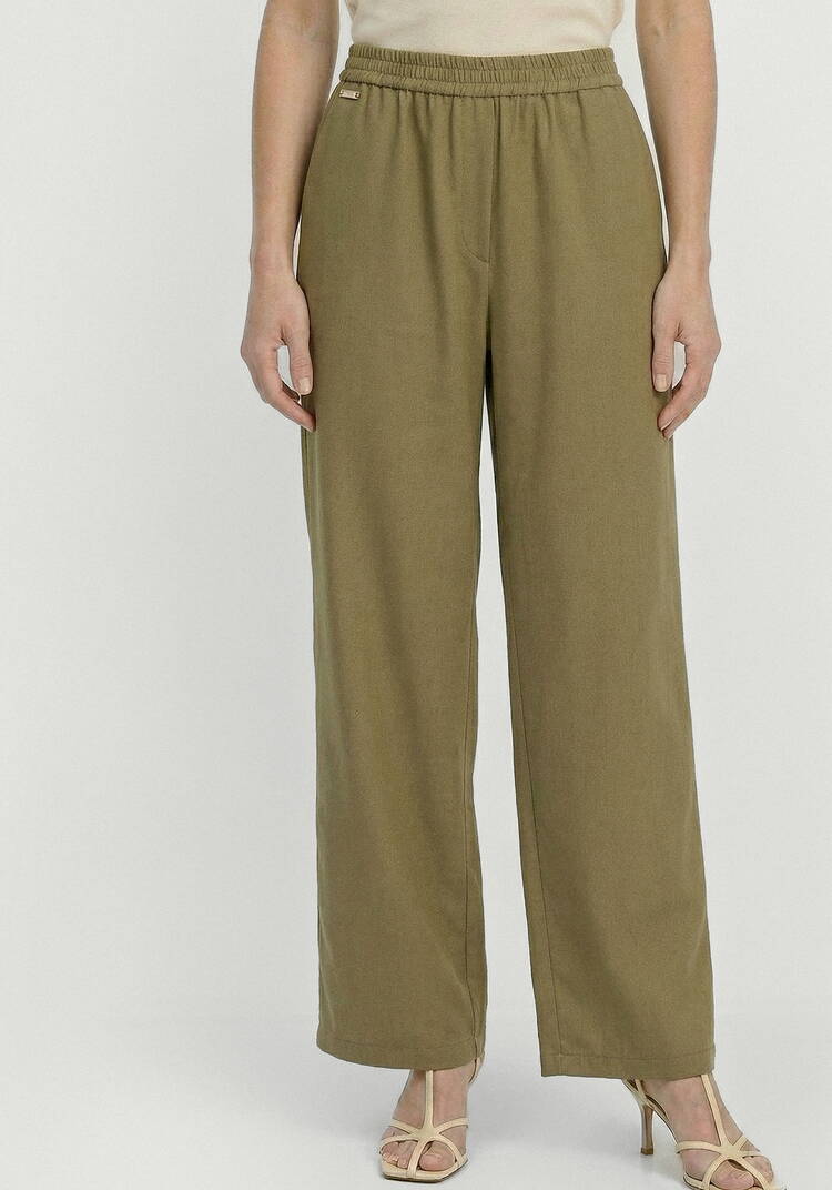 Брюки от бедра прямые изо льна шир.  750, рис. 8