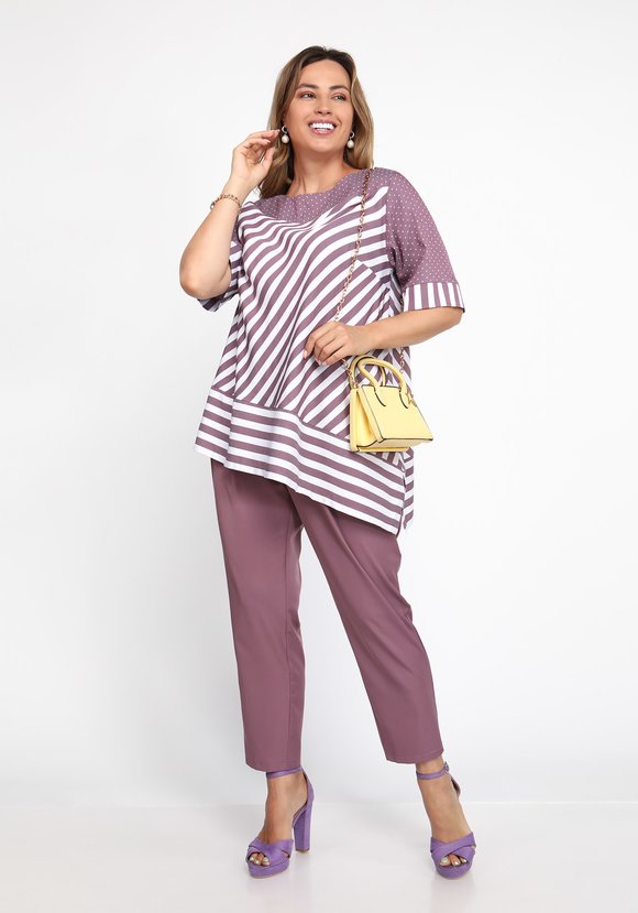 Туника из двух видов принтованной ткани шир.  580, рис. 1