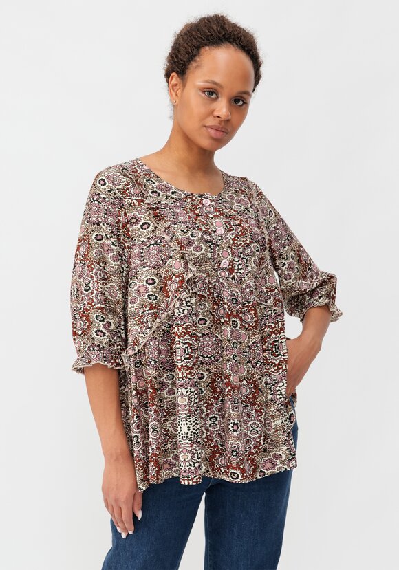 Блуза из штапеля свободного кроя шир.  580, рис. 7