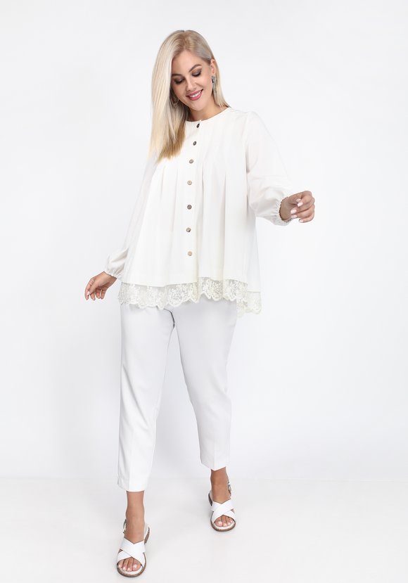 Блуза на пуговицах с отделкой из кружева шир.  580, рис. 2