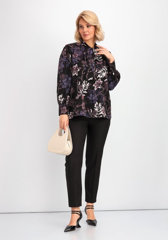 Блуза с бантом на воротнике шир.  580, рис. 12