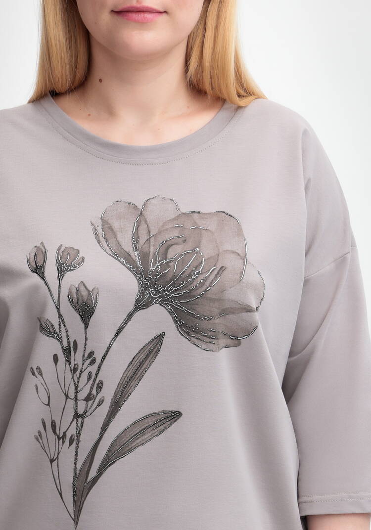 Блуза с принтом цветка и рукавом 3/4 шир.  750, рис. 5