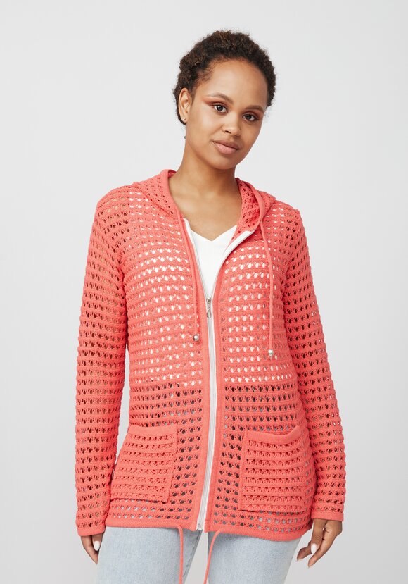 Кардиган вязаный с капюшоном на молнии шир.  580, рис. 28