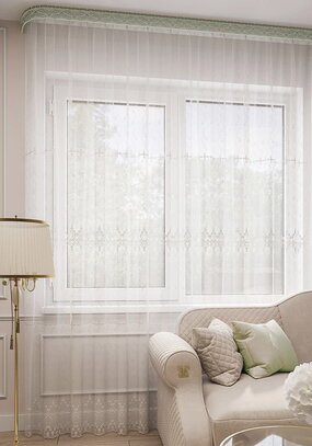 Тюль с вышивкой и люрексом Флёр