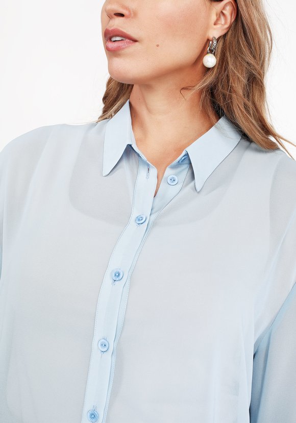 Блуза шифоновая с длинными рукавами шир.  580, рис. 11