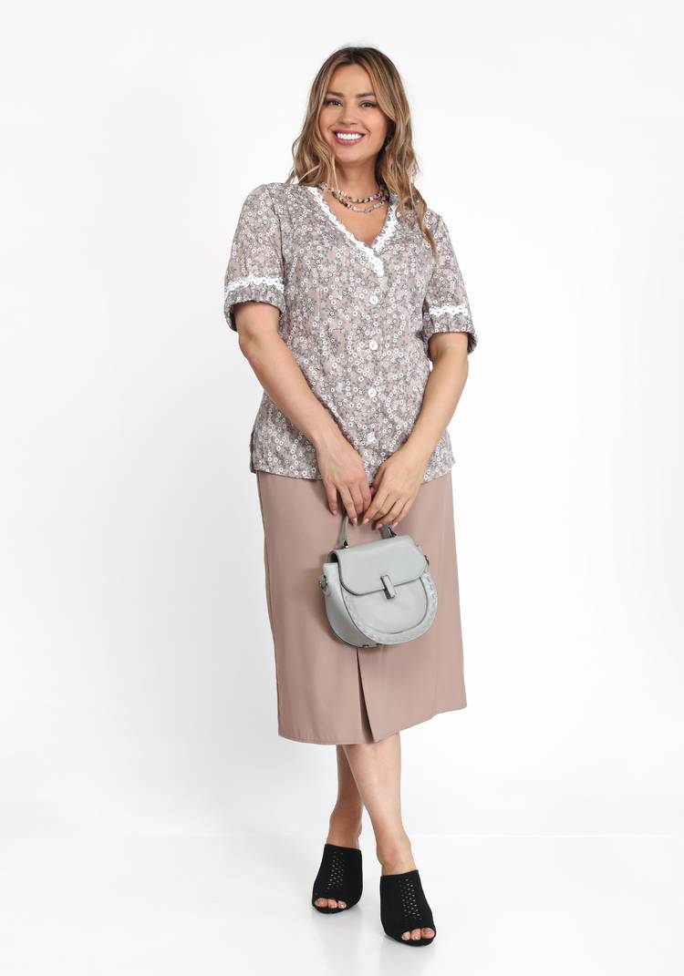 Блузка рукав 3/4 с отделкой кружевом шир.  750, рис. 11