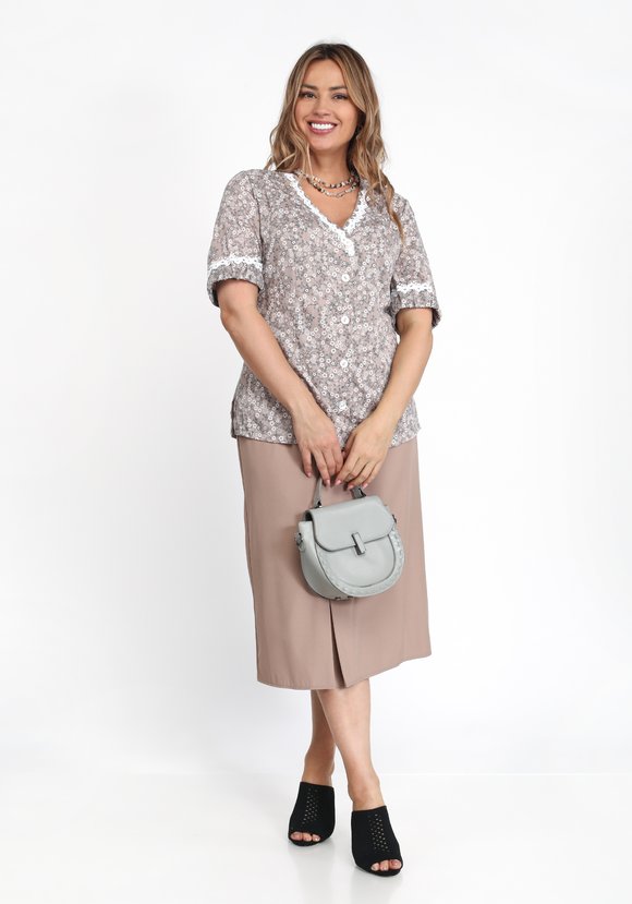 Блузка рукав 3/4 с отделкой кружевом шир.  580, рис. 11