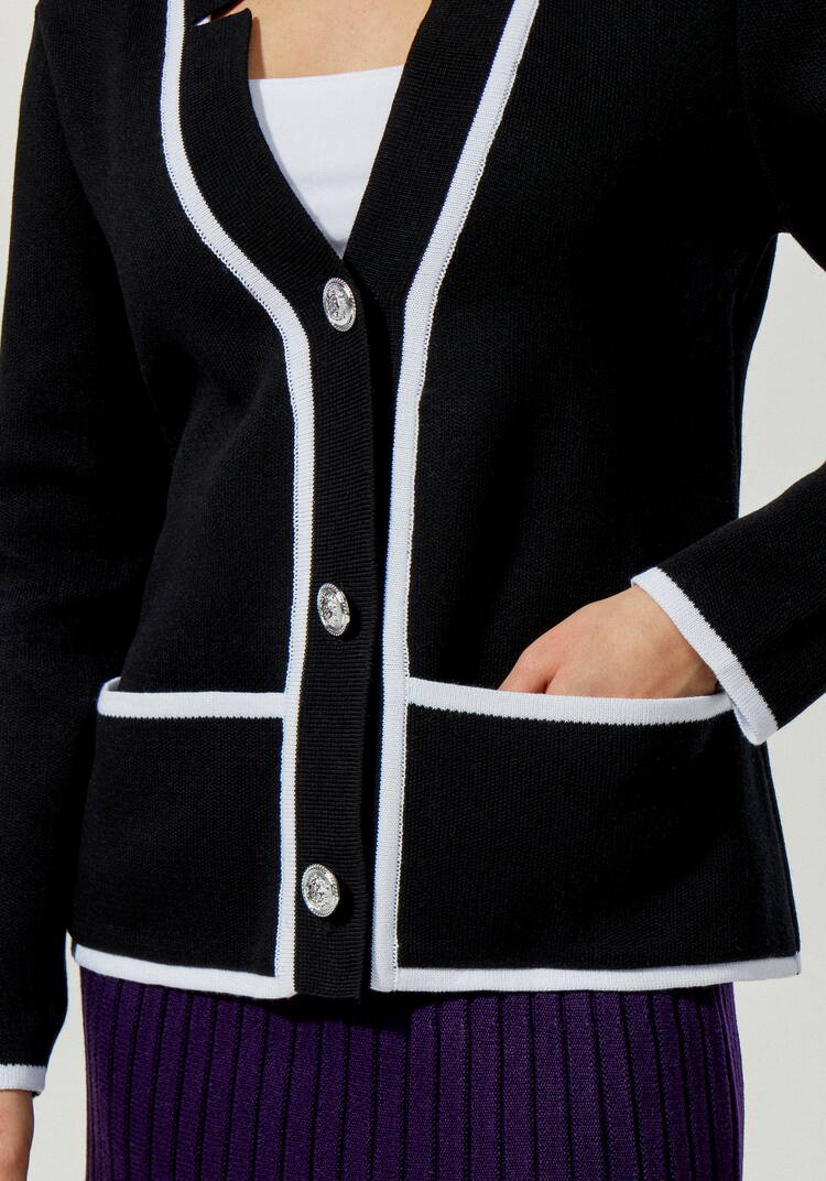 Жакет женский с контрастным кантом шир.  750, рис. 26