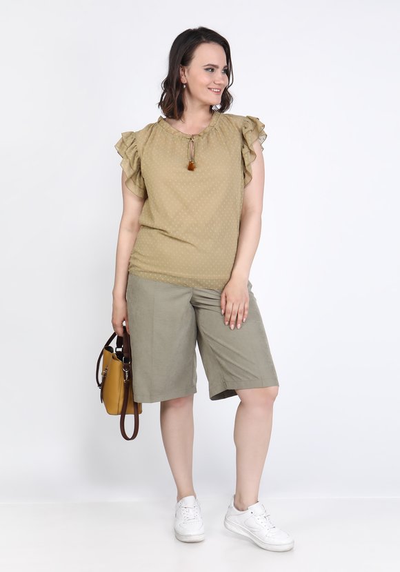 Блузка с оборкой на рукаве шир.  580, рис. 3