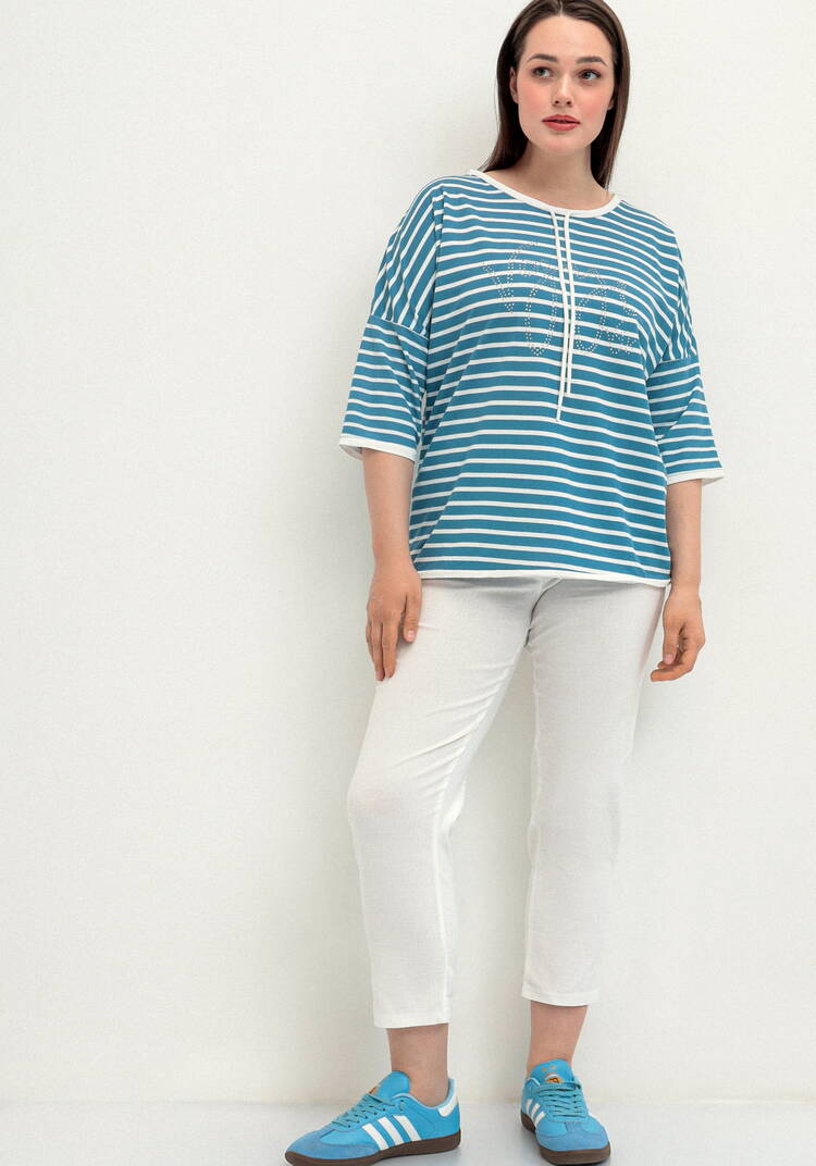 Блуза с декором из страз и рукавом 3/4 шир.  750, рис. 19