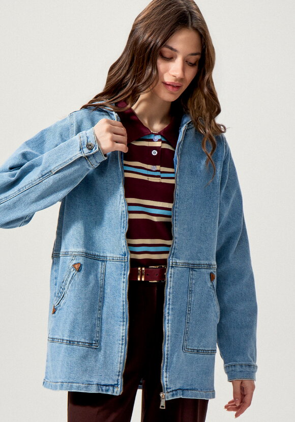 Джинсовая куртка с капюшоном шир.  580, рис. 9