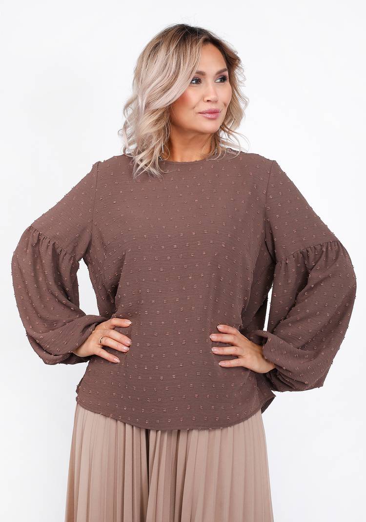 Блуза фактурная с объемным рукавом шир.  750, рис. 5