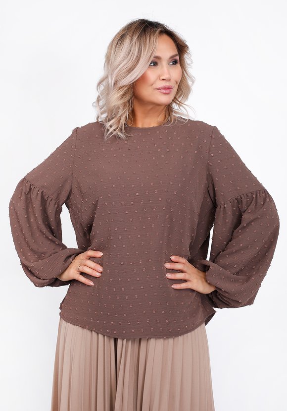 Блуза фактурная с объемным рукавом шир.  580, рис. 5