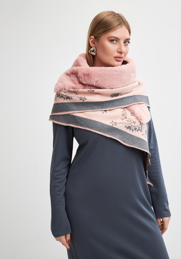 Шаль с отделкой мехом Анжелика шир.  580, рис. 3