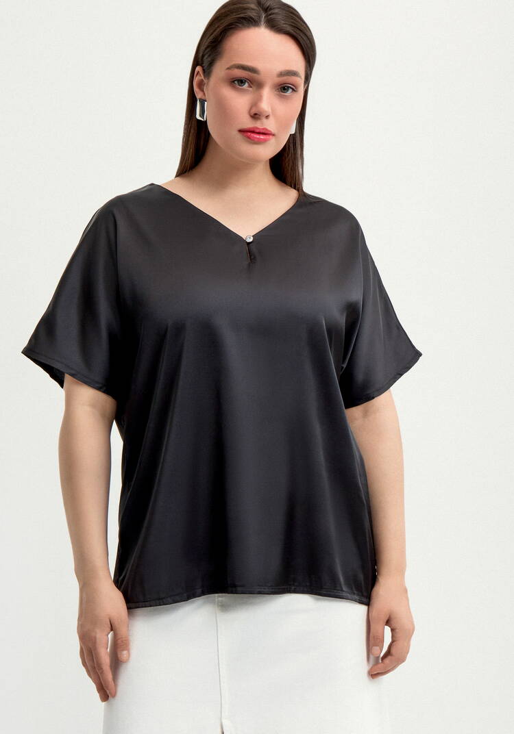 Блуза шелковая с V-образным вырезом шир.  750, рис. 21