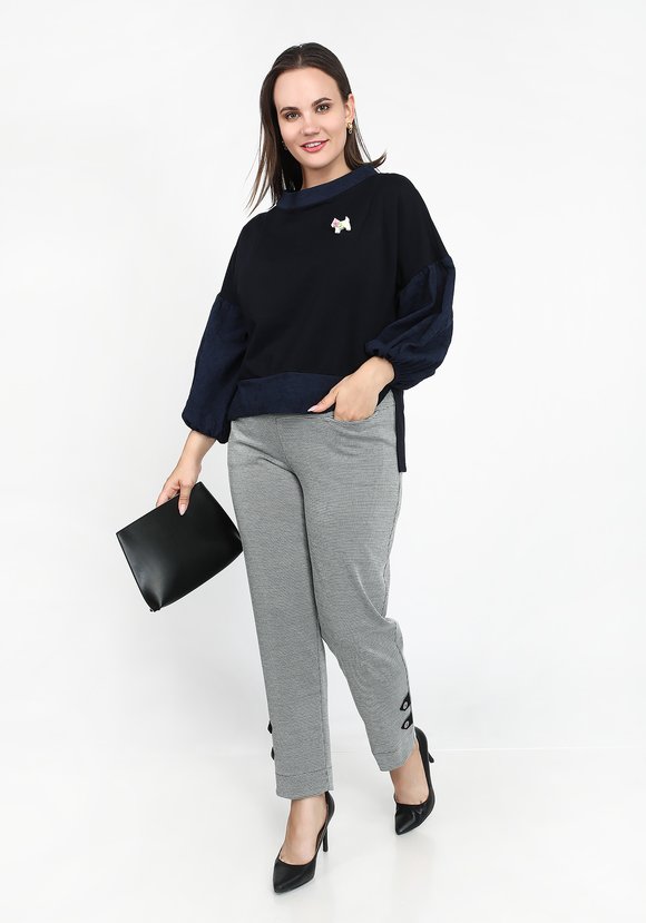 Джемпер из двух видов ткани шир.  580, рис. 3