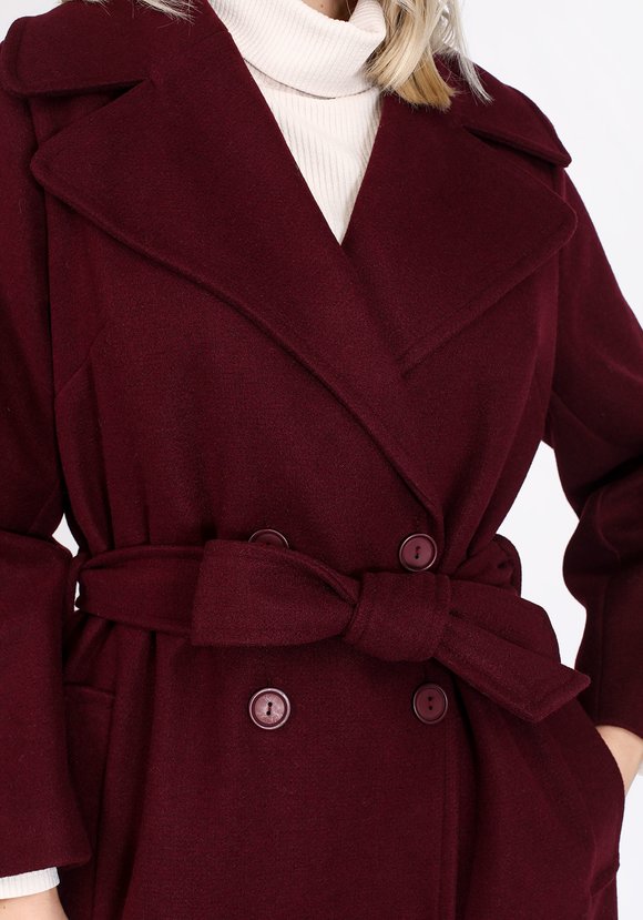 Пальто с поясом и английским воротником шир.  580, рис. 9