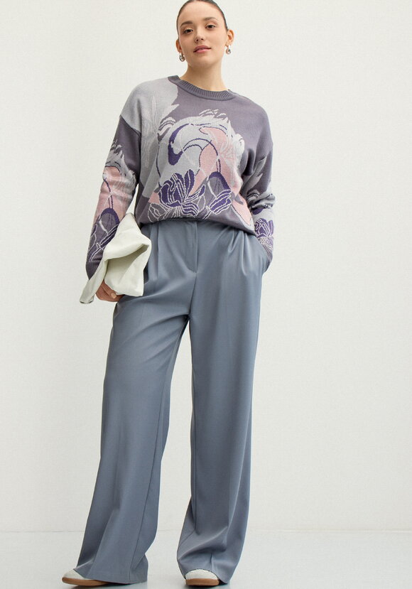 Джемпер с цветочно-абстрактным принтом шир.  580, рис. 14