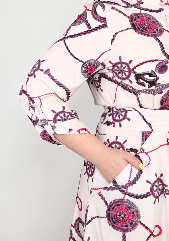 Платье на пуговицах с поясом и принтом цены, купить в интернет-магазине ...