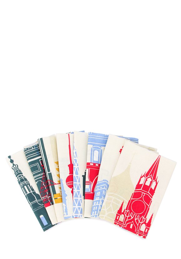 Комплект льняных полотенец  с принтом шир.  580, рис. 1