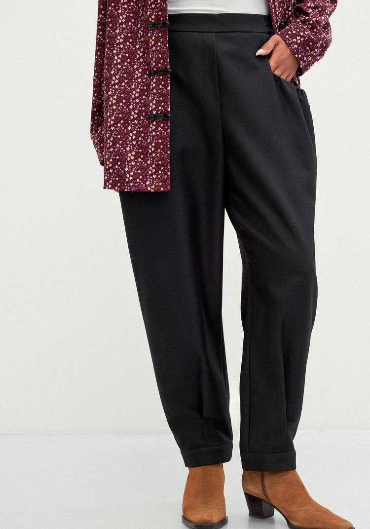 Брюки бананы со складками шир.  750, рис. 10