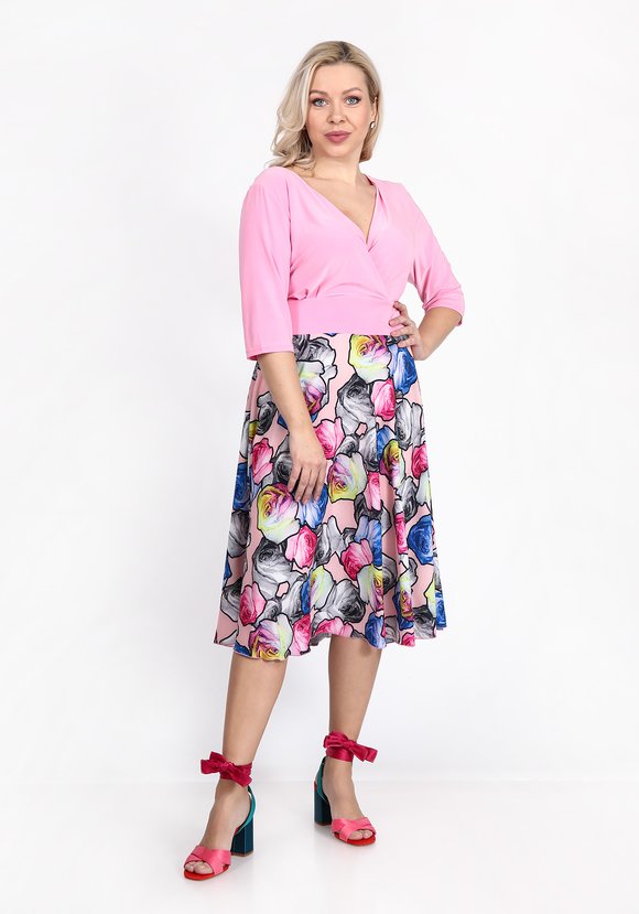 Платье на молнии с яркой юбкой шир.  580, рис. 1