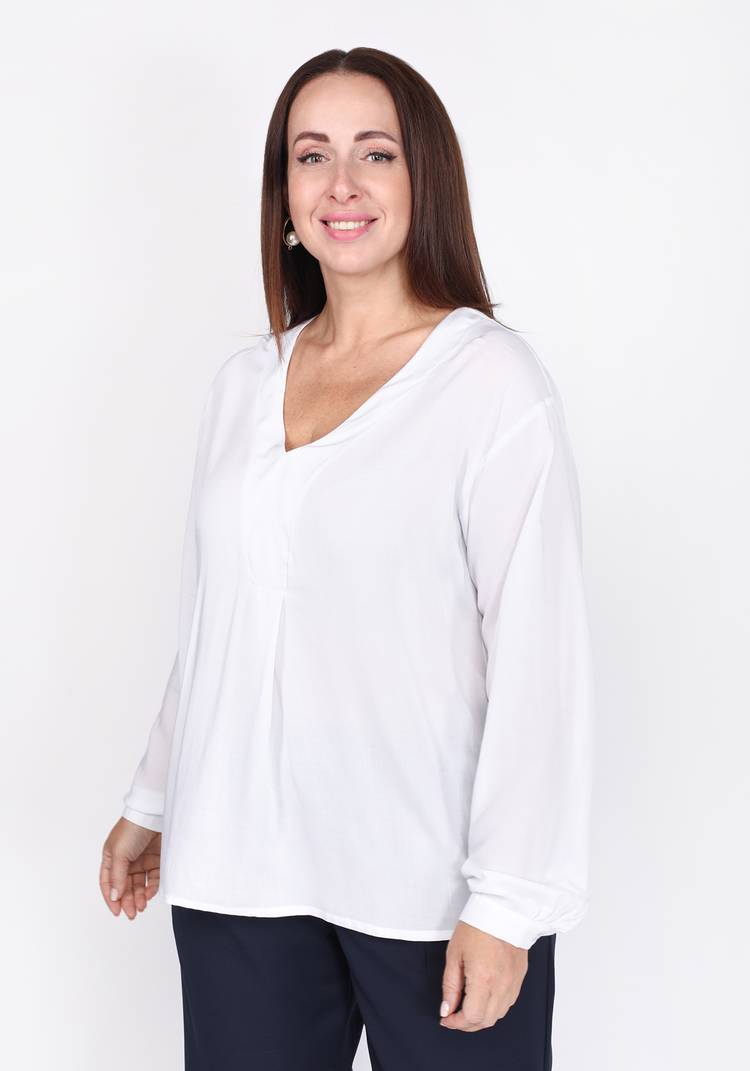 Блузка с V-образным вырезом, свободного кроя шир.  750, рис. 13