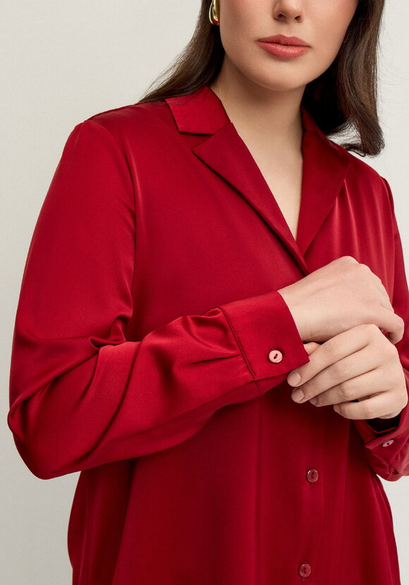 Блуза шелковая с отложным воротом шир.  580, рис. 19