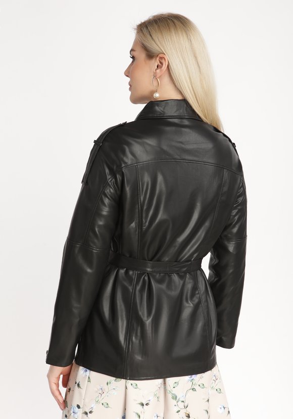 Куртка из экокожи с отложным воротником шир.  580, рис. 3